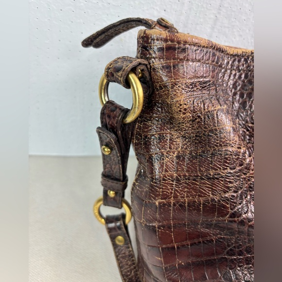 Brahmin Brown Crocodile LeatherShoulder Bag